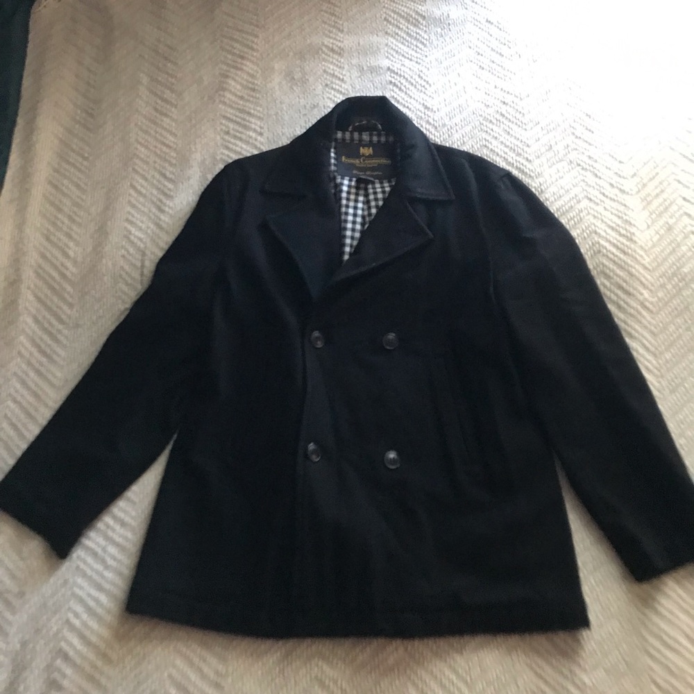 Men’s French Connection Wool Blend Overcoat Size 38